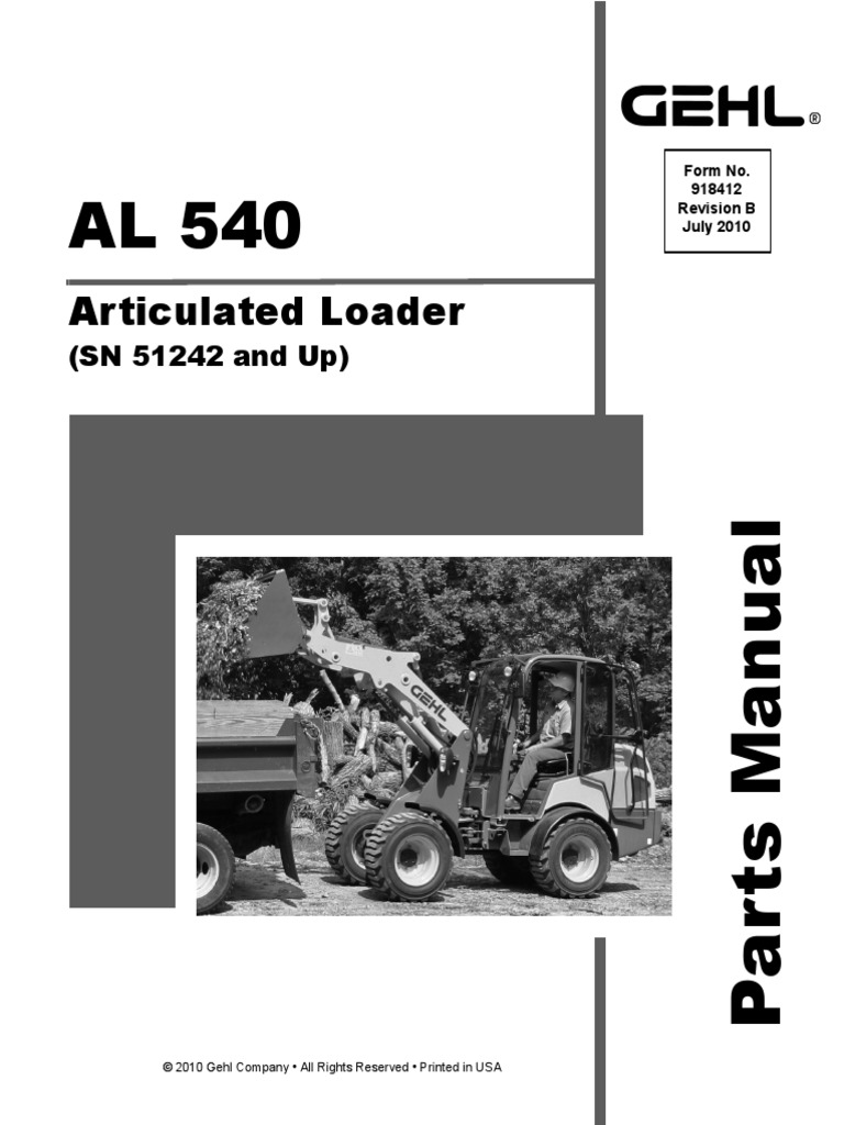 540 Articulated Loader Parts Manual 918412B | PDF | Screw | Machines