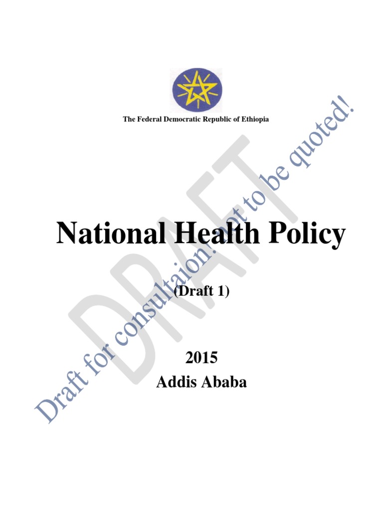 Ethiopia National Health Policy Draft | PDF | Social Science