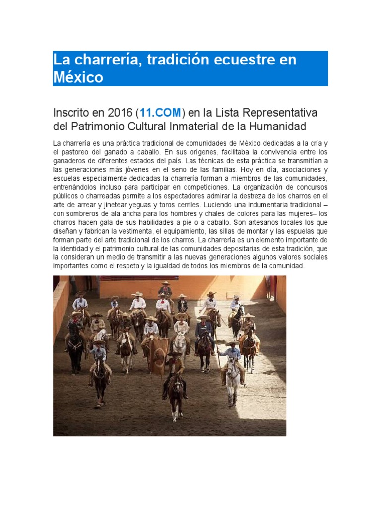 Patrimonio Cultural Inmaterial de La Humanidad | PDF