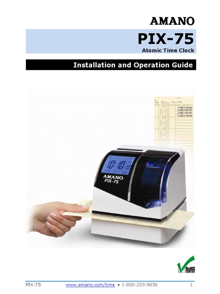 Manual Amano Pix75 PDF