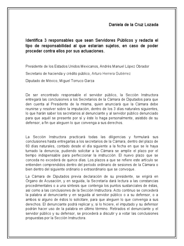 Procedimiento Del Juicio Político Pdf Legislador Justicia