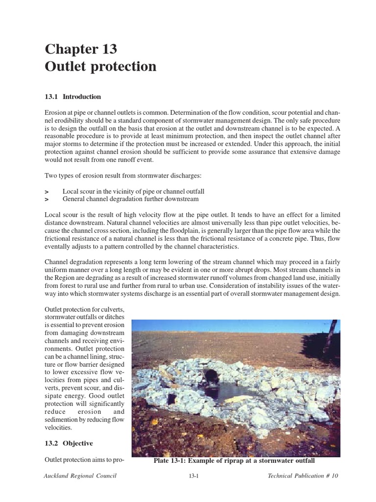 Riprap Outlet Protection Guidelines | PDF | Home & Garden