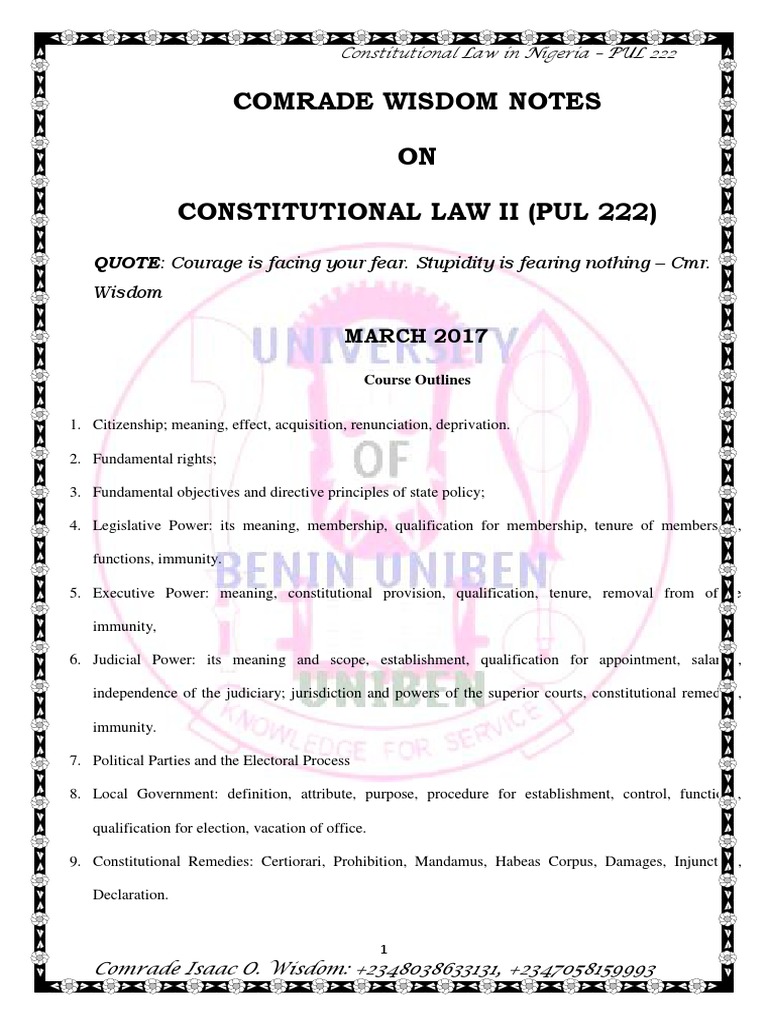 Nigerian Citizenship and Constitutional Law | PDF | Naturalization ...