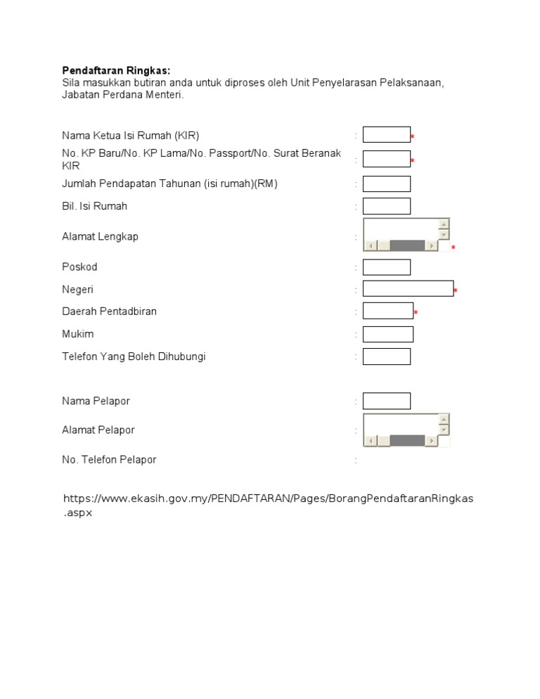 Borang Ekasih Pdf