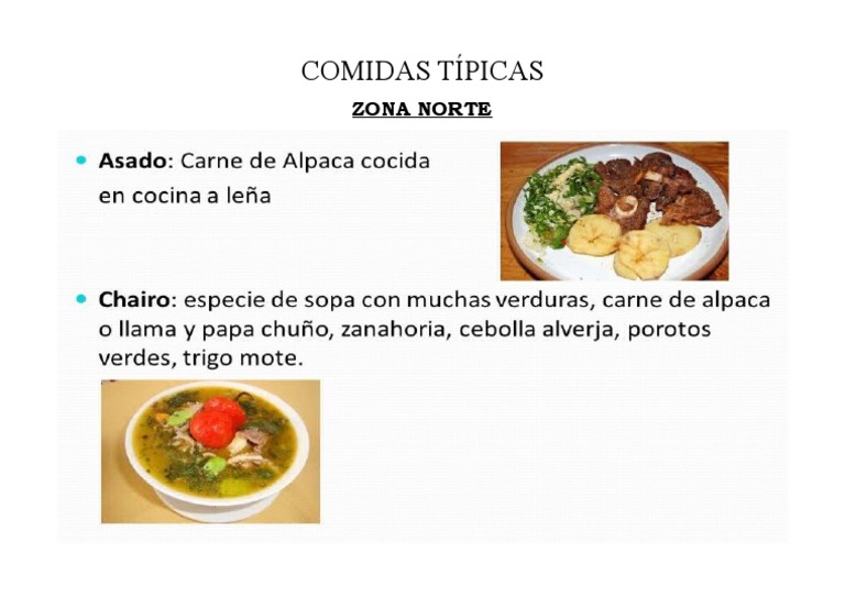 Comidas Tipicas Zona Norte de Chile | PDF