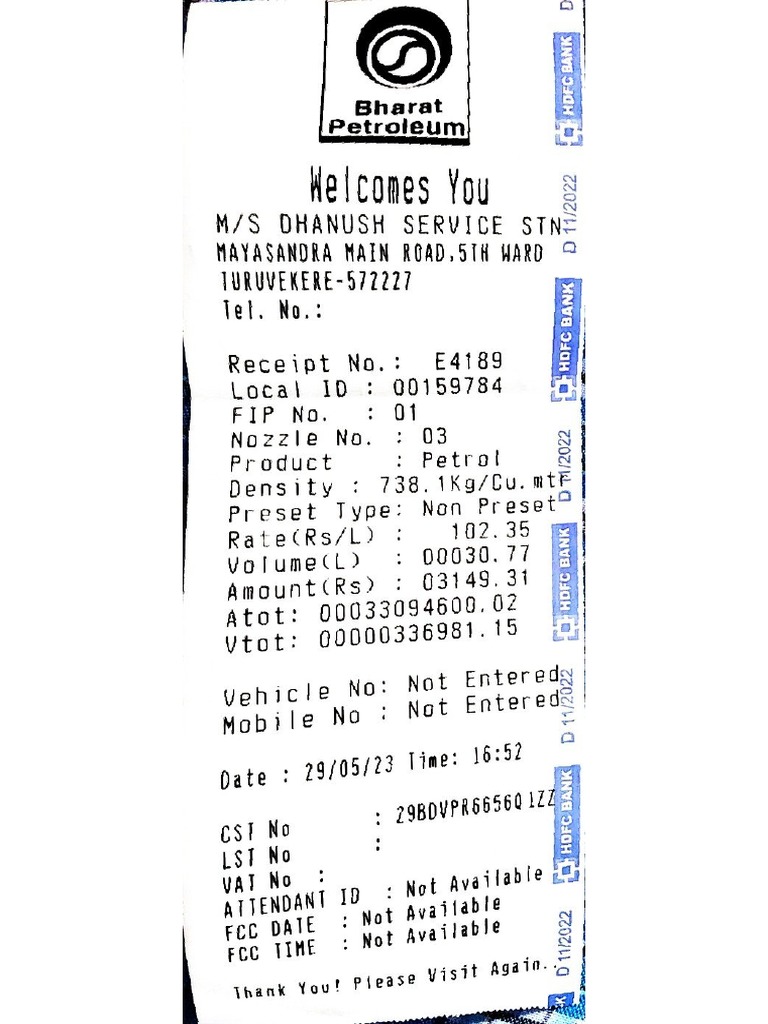 Vehicle Bill | PDF