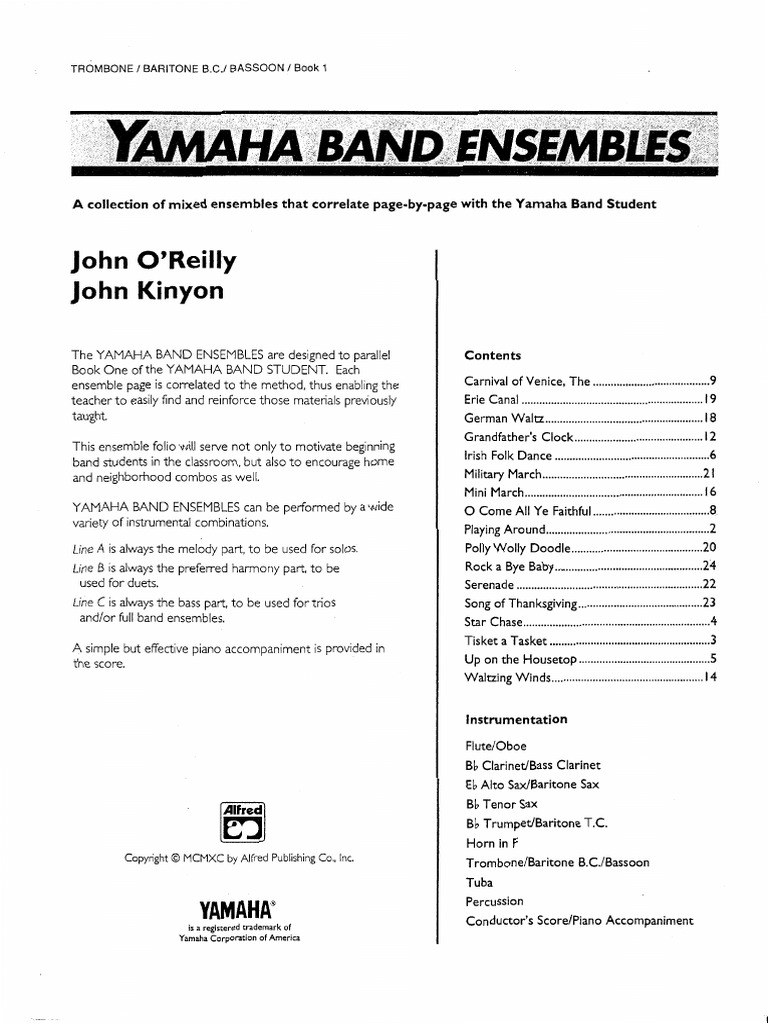 Yamaha Band Ensambles Book 1 | PDF