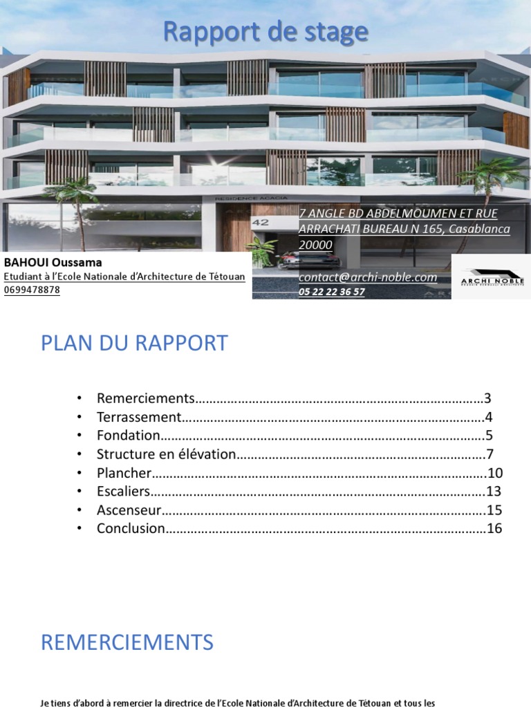 Rapport Chantier | PDF