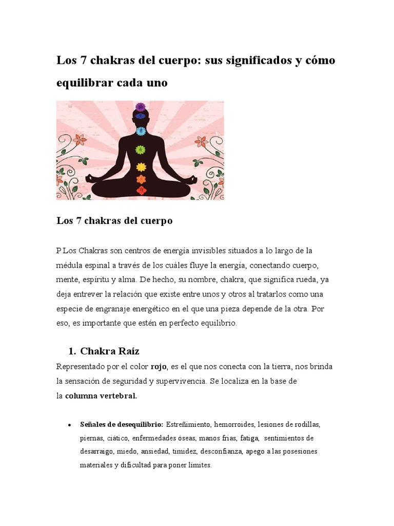 Significado y equilibrio de los chakras | PDF