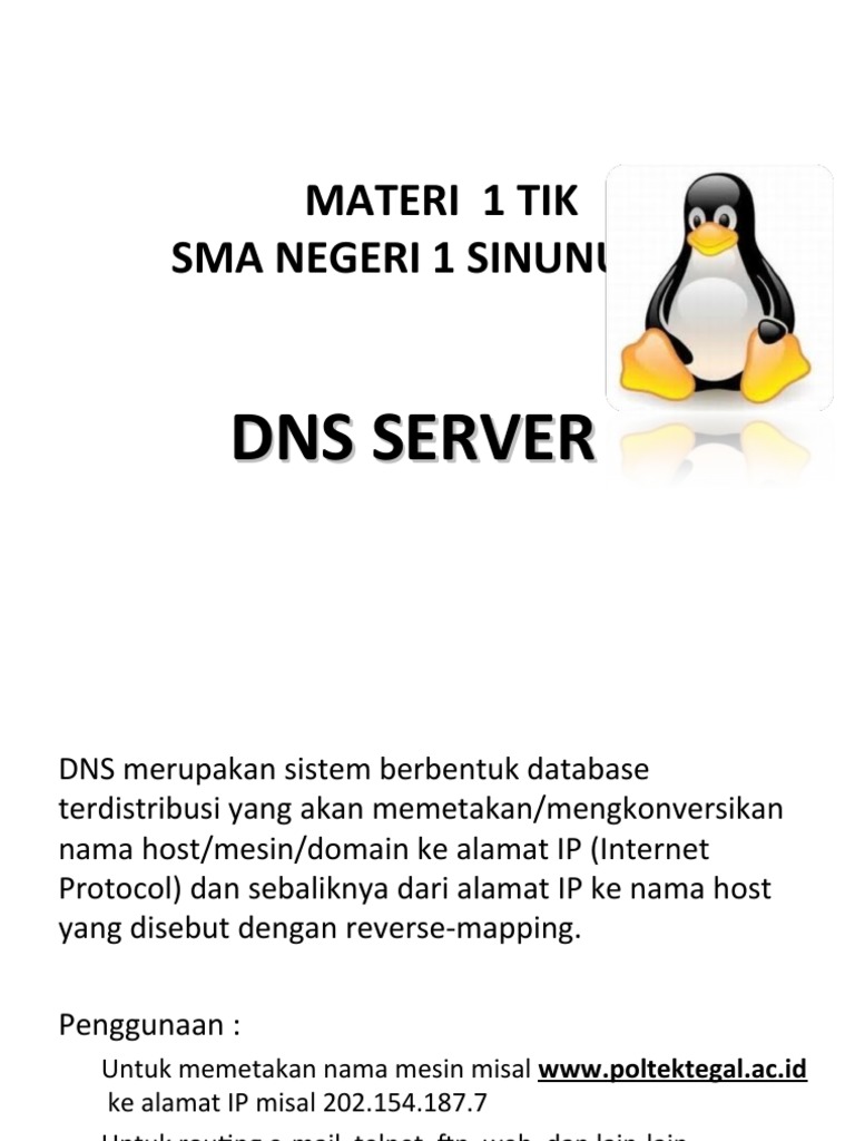 Panduan Lengkap DNS Server dan Konfigurasi | PDF