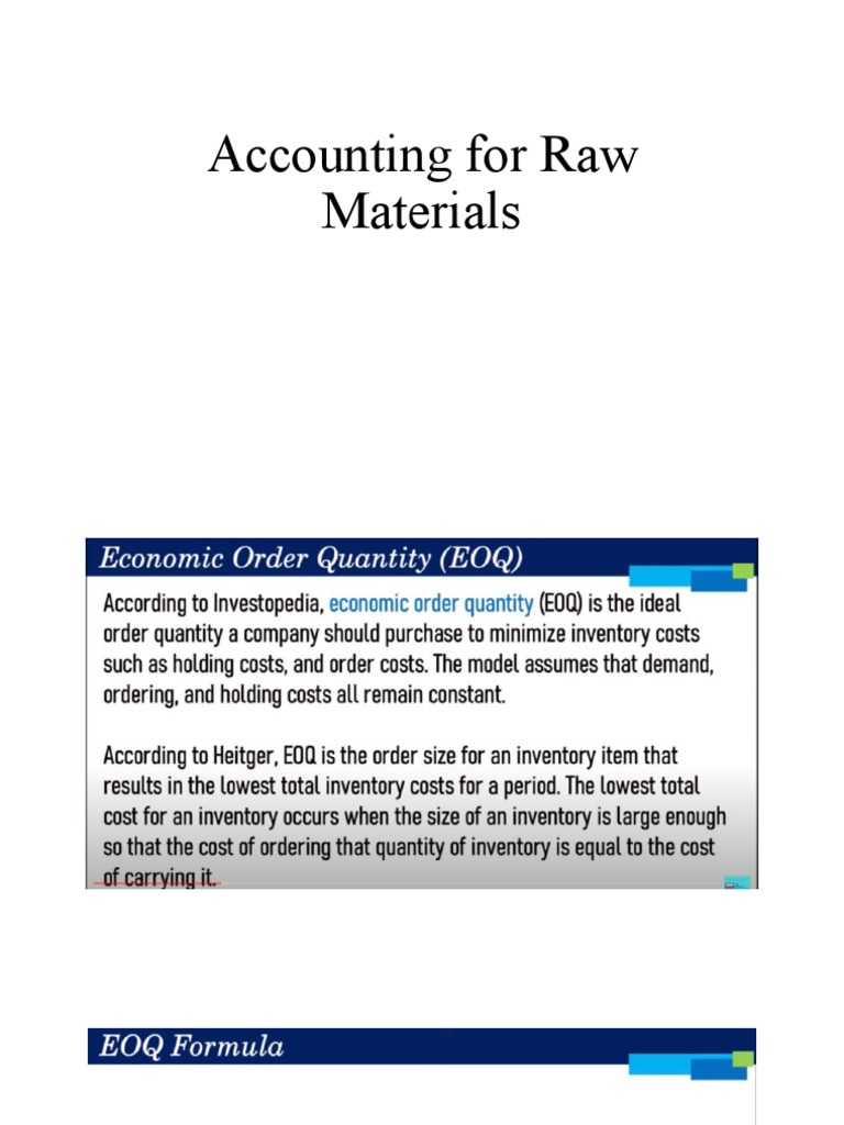 Accounting For Raw Materials Labor Overhead PDF