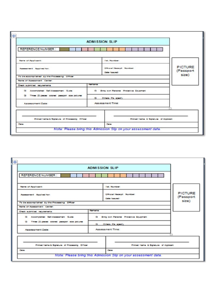 01 Admission Slip PDF