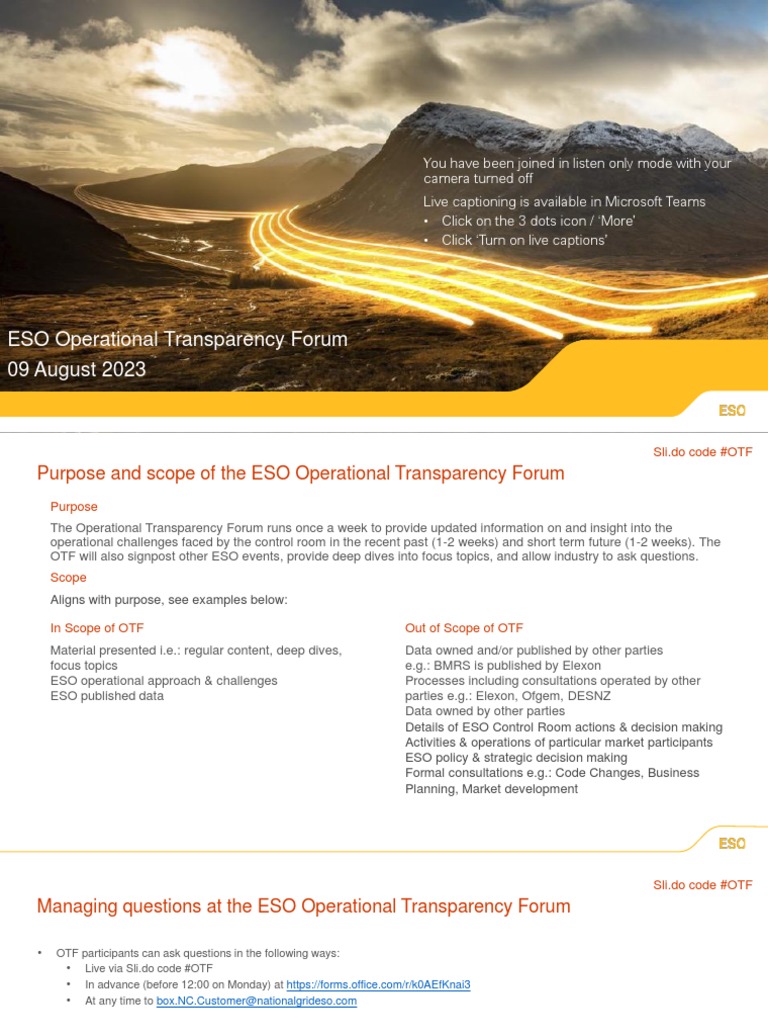ESO Operational Transparency Forum 2023 | PDF | Electric Power ...