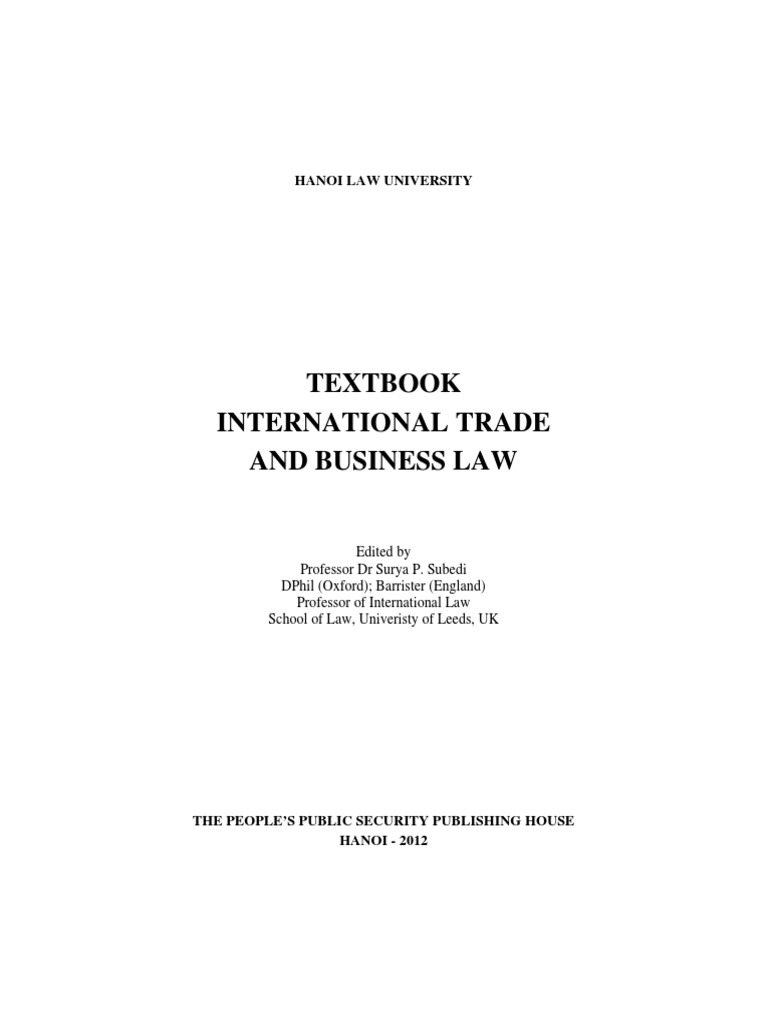 International Trade and Business Law Textbook | PDF | World Trade ...