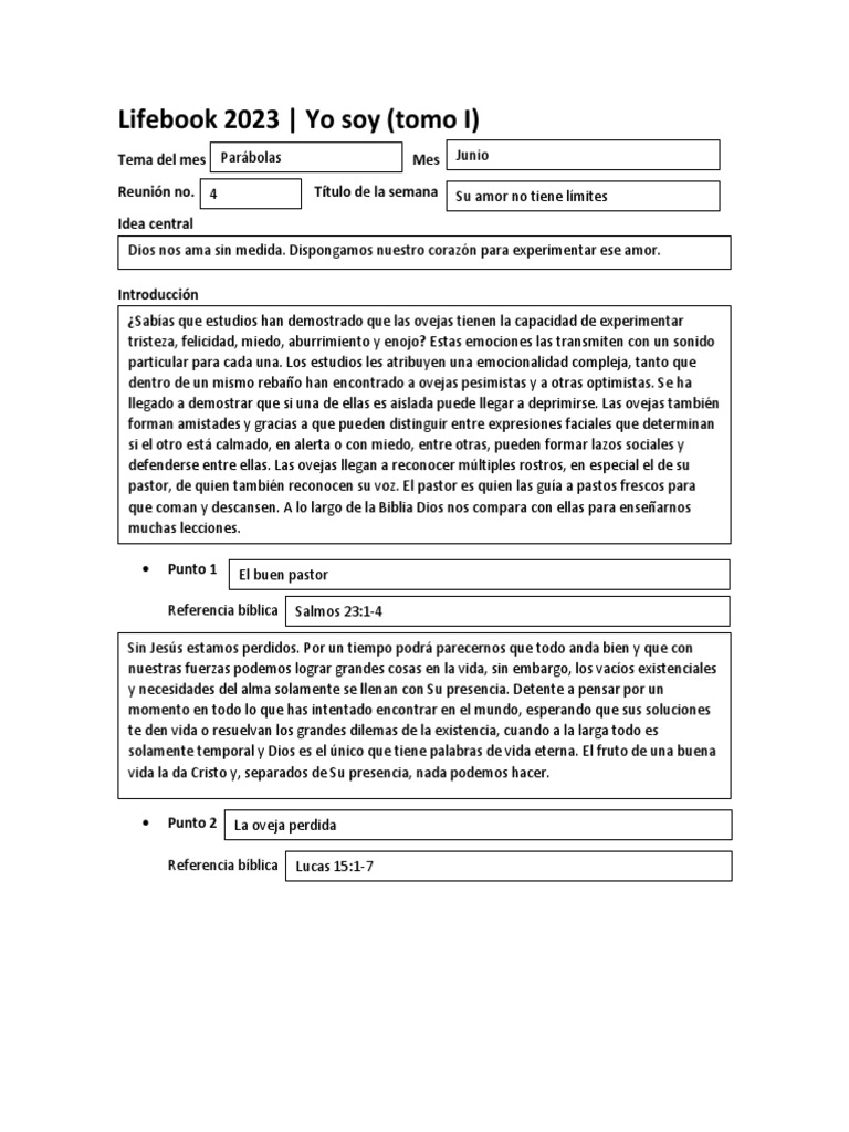 LifeBook 2023 06 Semana4 | PDF | Amor | Oveja