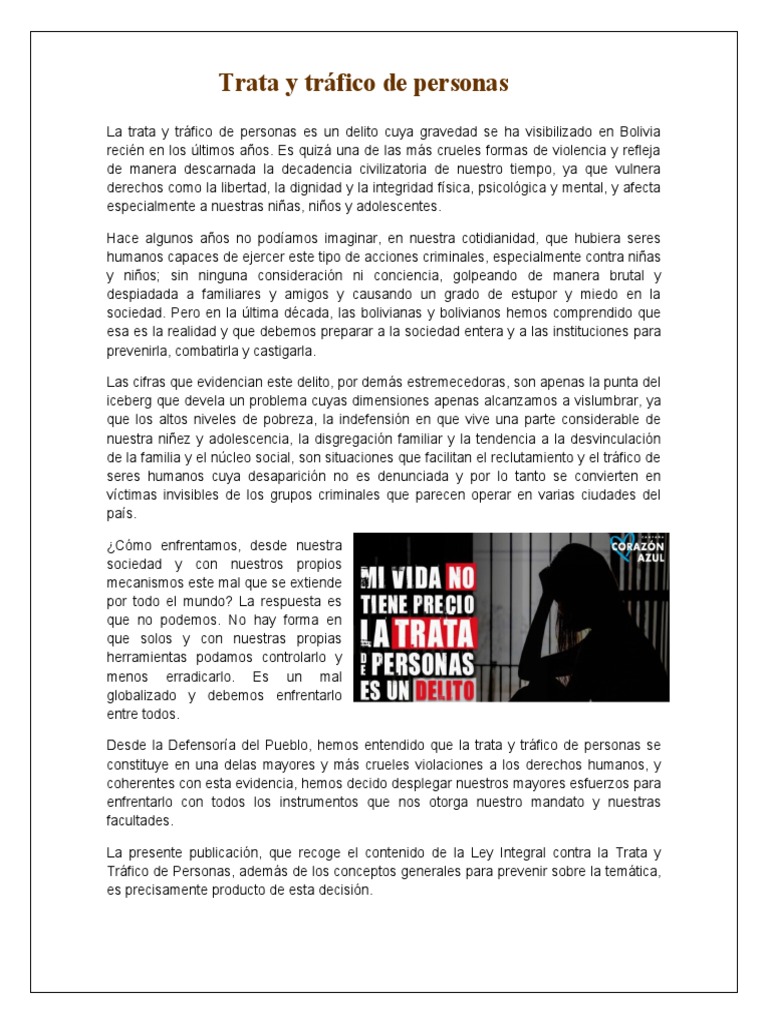 Informe Trata y Trafico de Personas | PDF | Política | Ciencias sociales