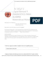 IPN CECyT 2 Miguel Bernard P. DIAGNOSTICO PARA - ALGEBRA Matemáticas Matutino