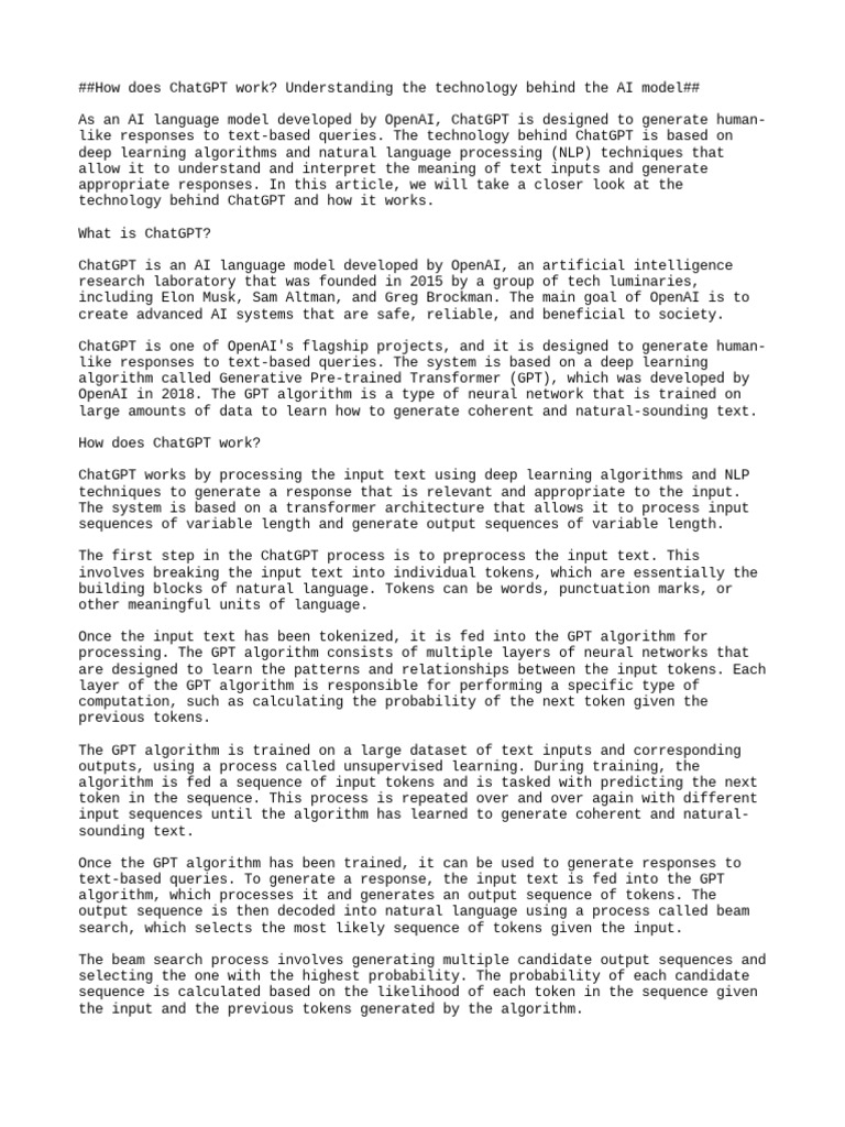 Understanding ChatGPT's AI Technology | PDF | Artificial Intelligence ...