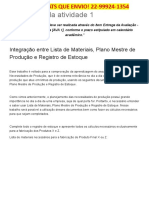 Enunciado Da Atividade 1 - Planejamento e Controle Da Produção II (Il30815)