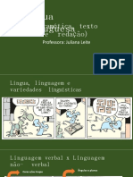 Aula 1 L Ngua Linguagem e Variedades Lingu Sticas