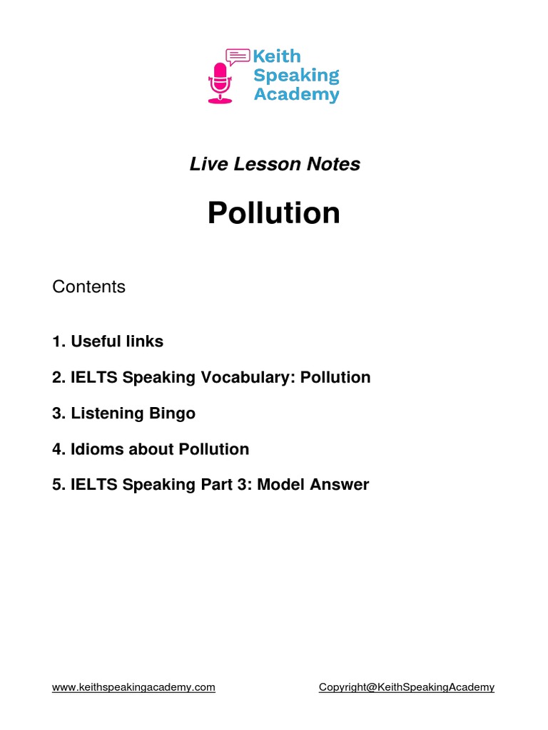 Pollution Lesson Notes | PDF