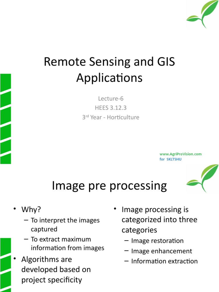 Remote sensing- lecture-6 (2) | PDF