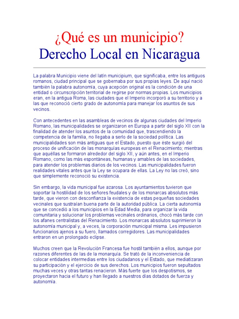 Historia y significado del municipio | PDF | Gobierno local | Alcalde