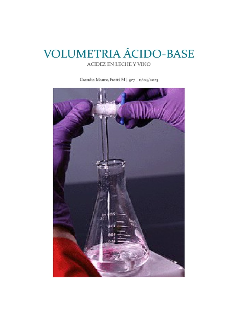 Determinación de Acidez en Leche y Vino | PDF | Valoración | Química