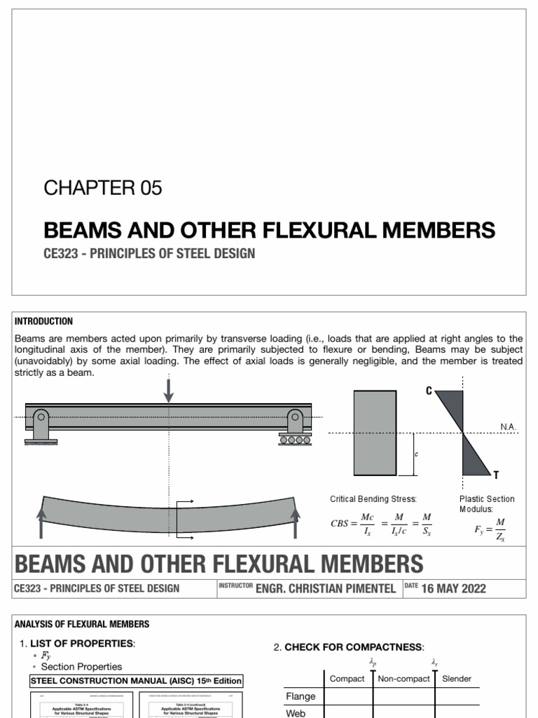 Chapter 5-Beams and Other Flexural Memebrs | PDF