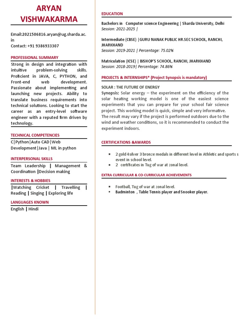 Resume Template | PDF