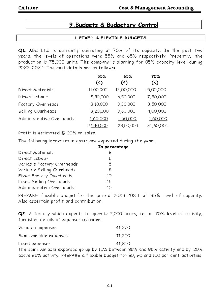 Flexible Budgets in Cost Accounting | PDF | Cost | Business Economics