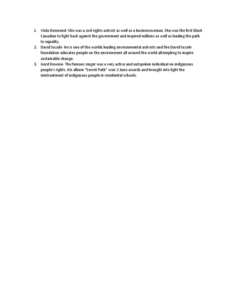Top 3 Canadian Civic Role Models | PDF | Politics