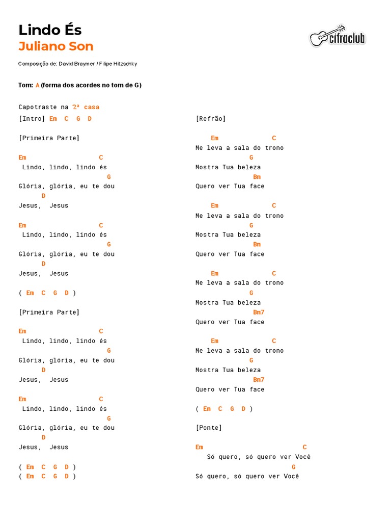 Cifra Club Juliano Son Lindo És PDF Música gravada Músicas