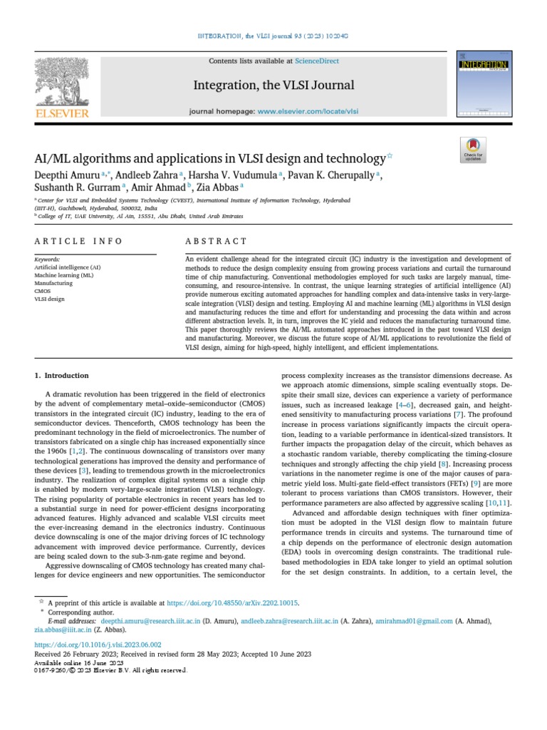 AI/ML in VLSI Design & Technology | PDF | Computers