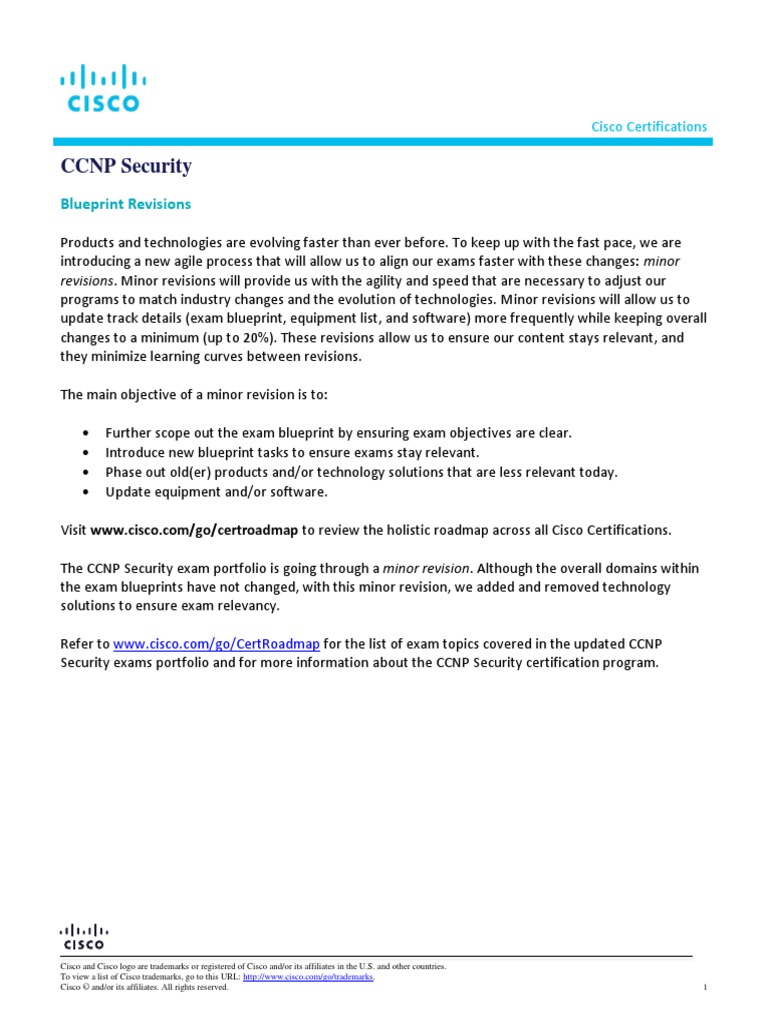CCNP Security Exam Blueprint Update | PDF | Proxy Server | Cloud Computing