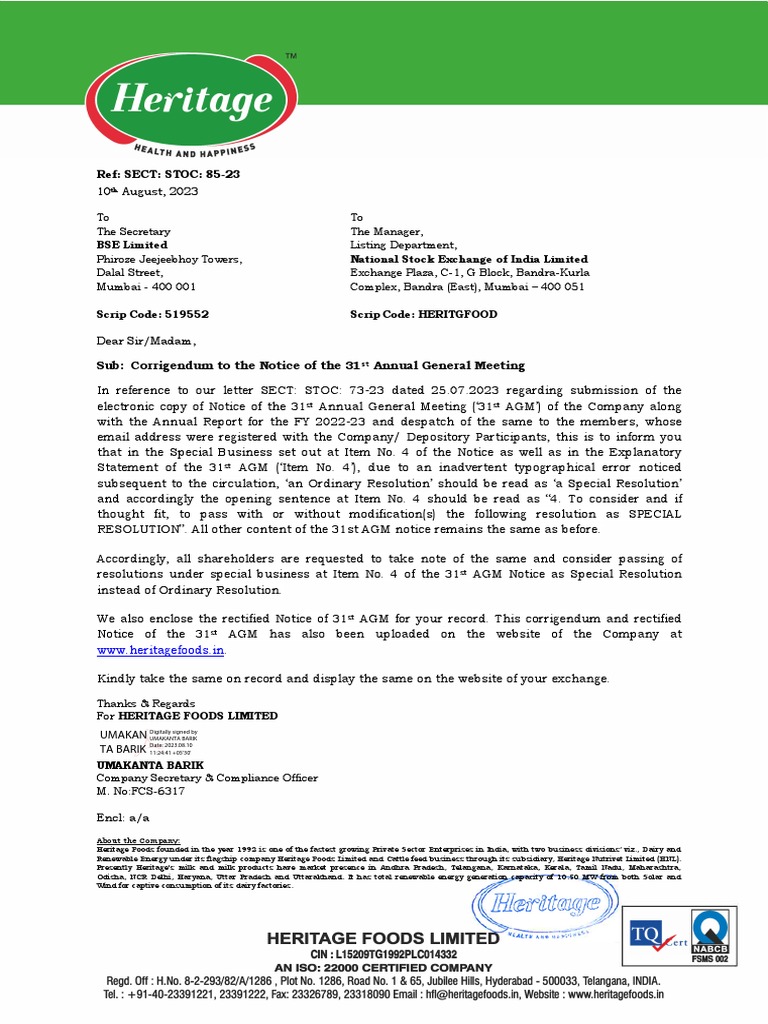 Heritage Agm | PDF