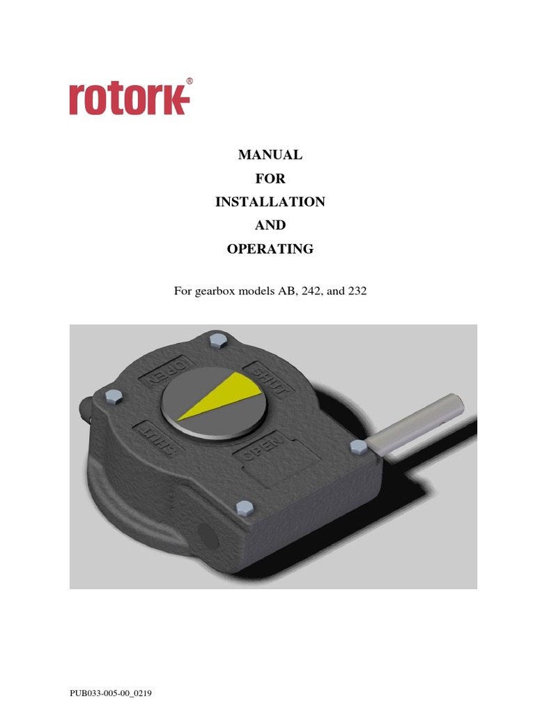ROTORKManual For Installation and Operating PDF Valve Safety