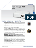 EpiqVision Flex CO-W01 Portable Projector Specification Sheet CPD-62414