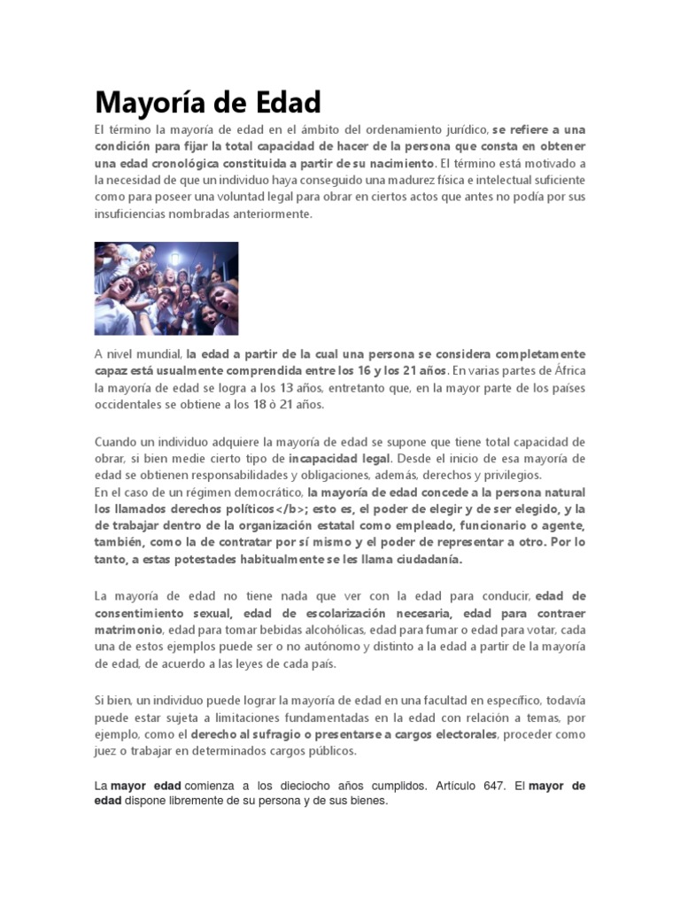 Mayoria De Edad 21 Años _ Edad Mayor En España 2022 – AQID