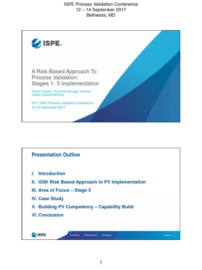 A Risk-Based Approach To Process Validation - Stages 1-3 Implementation ...