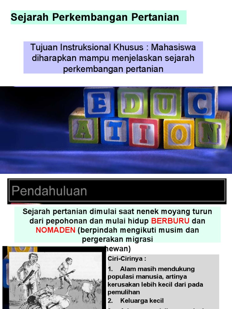 1a. Sejarah Perkembangan Pertanian (1) | PDF