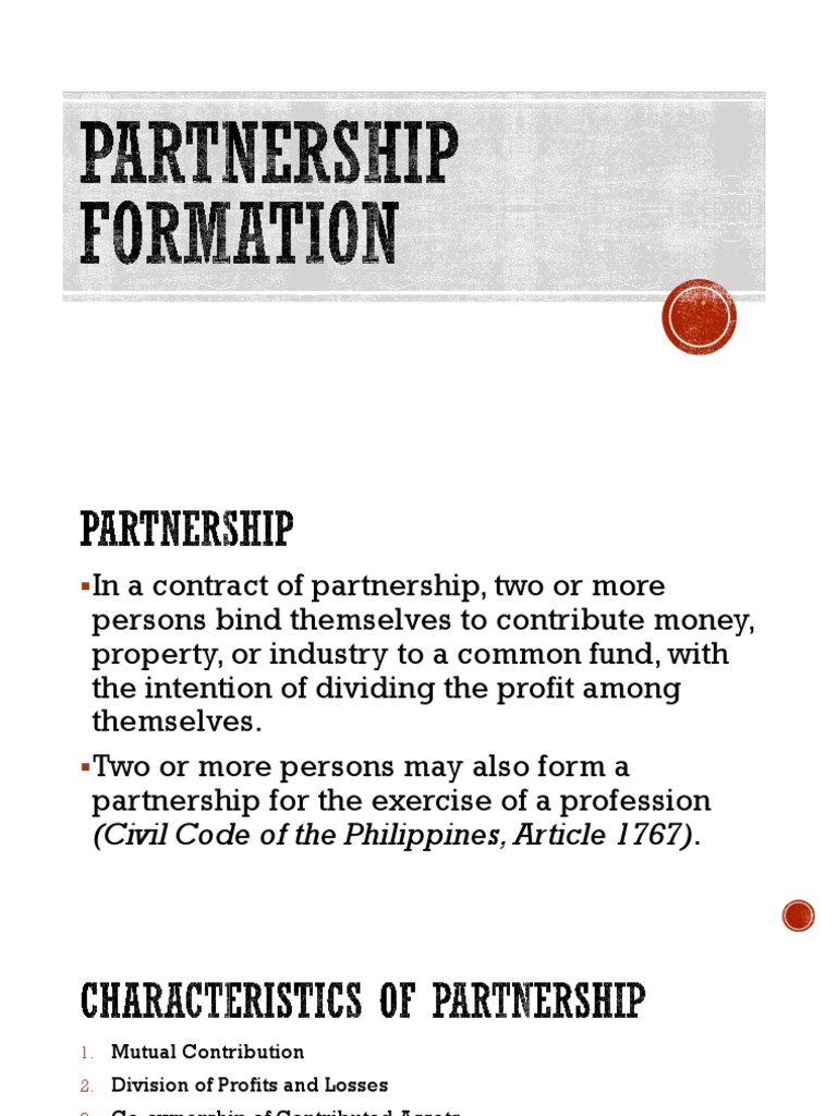 Partnership Formation and Capital Allocation | PDF | Partnership ...