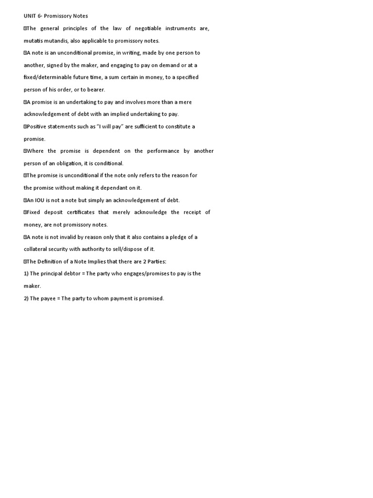 Understanding Promissory Notes | PDF | Negotiable Instrument ...