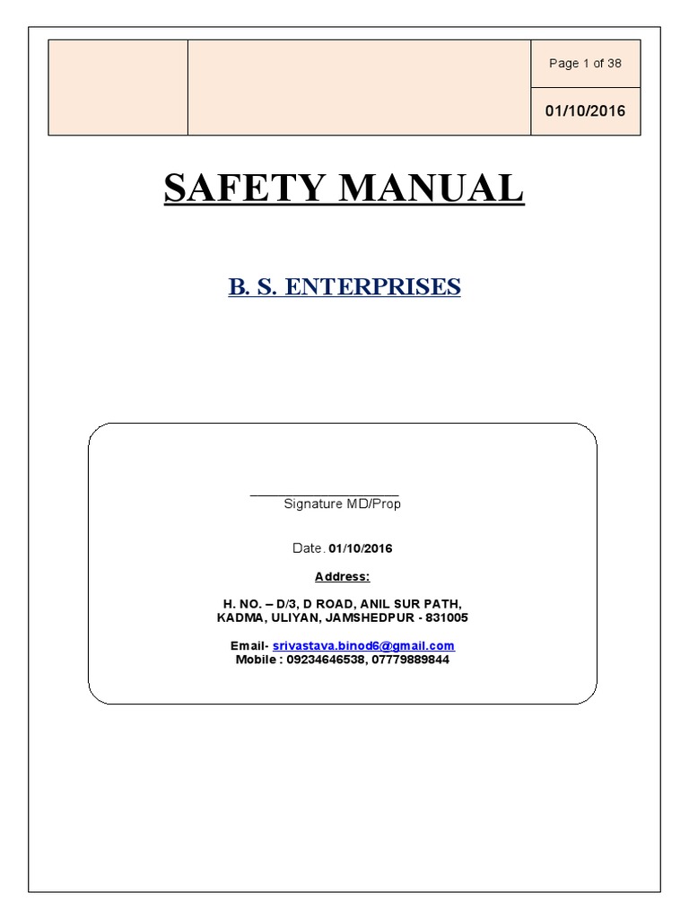 B.S.E Safety Manual by Ali | PDF | Injury | Occupational Safety And Health