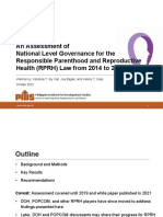 An Assessment of National Level Governance For RPRH Law From 2014-2019 (PIDS)