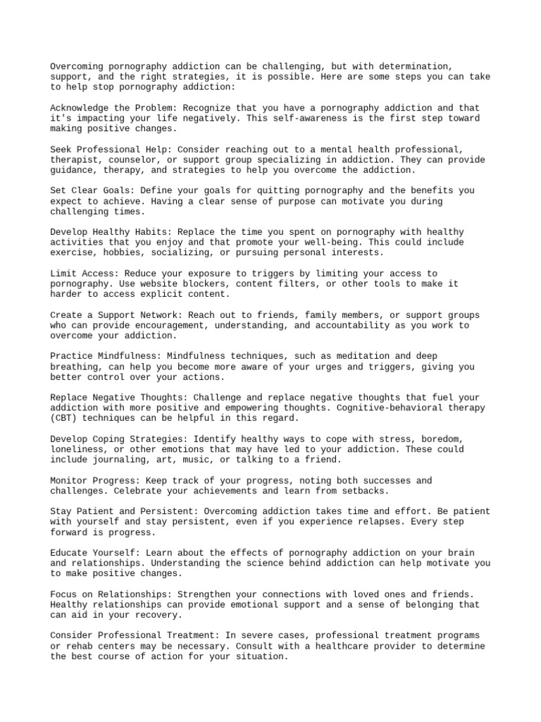 How To Stop Pornography Addiction Pdf Cognitive Behavioral Therapy