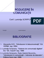 Introducere În Comunicaţii: Conf. Luminiţa SCRIPCARIU