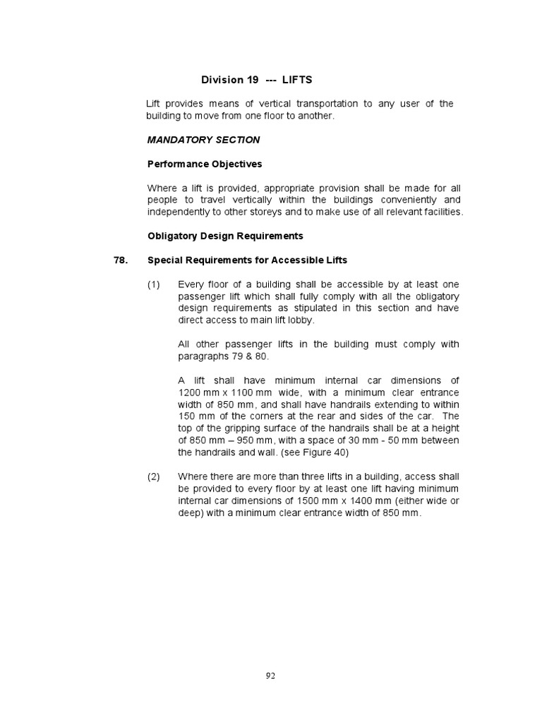 Accessible Elevator Design Standards | PDF | Elevator | Door