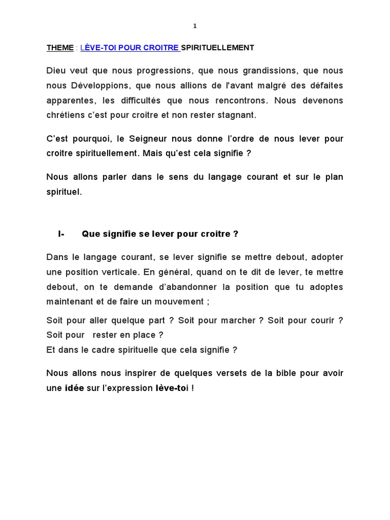 Lève-toi pour croître spirituellement | PDF | Josué | Jésus