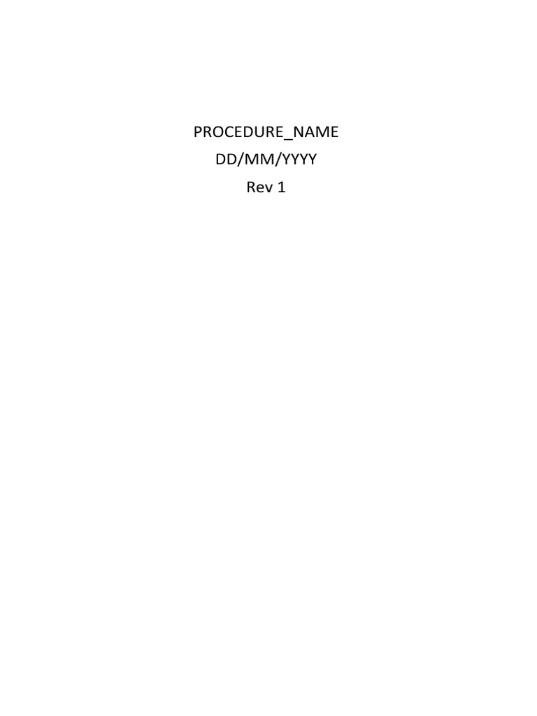 Procedures Template | PDF